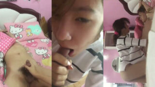 คลิปหลุดทางบ้าน น้องส้มสาวเงี่ยนๆอมควยตอนผัวหลับ ผัวบอกเหนื่อยอยากนอนเอาแรงๆ